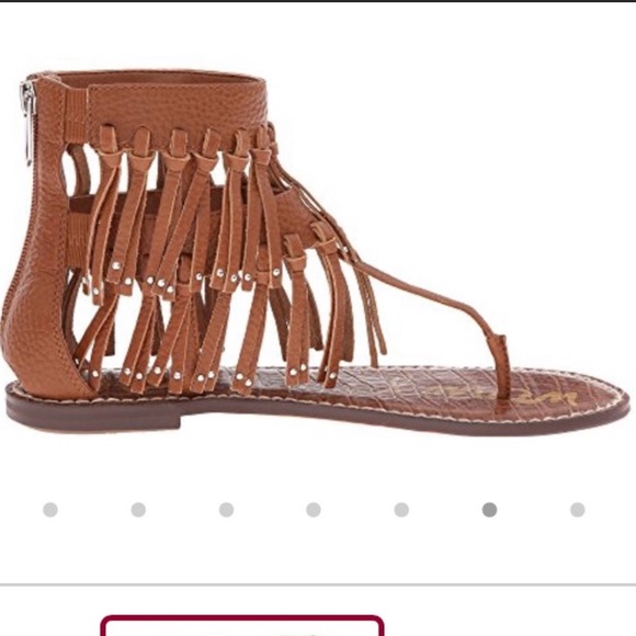 Sam Edelman “Griffen” Leather Brown fringe gladiator sandals 7.5M NWT - Picture 11 of 14